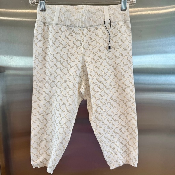 NWOT Miaou Oat Harley Capri Logo Beige White Legging Monogram Cropped - Picture 9 of 15